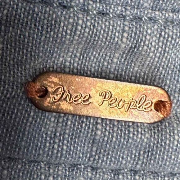 Free People Chambray Button Down Shirt with Crochet Back Panel - Picture 6 of 10